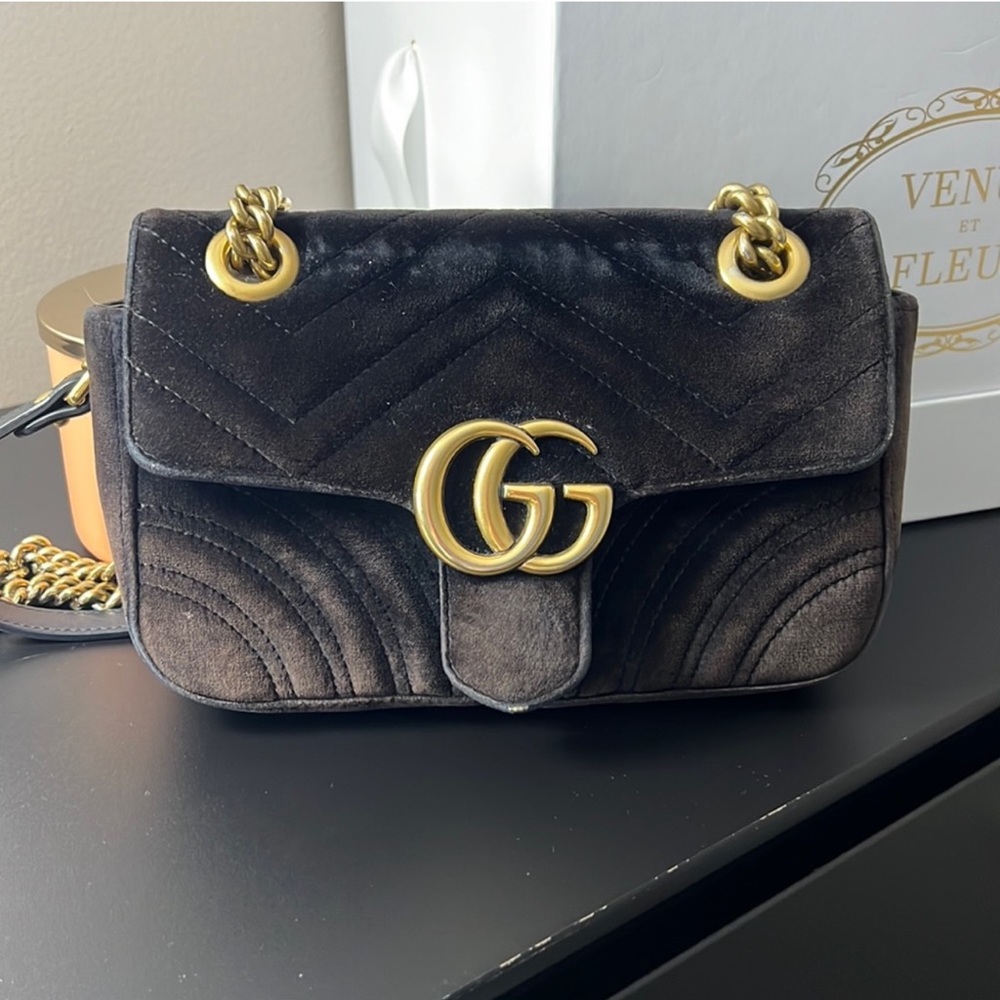 Gucci GG Velvet matelasse shoulder bag